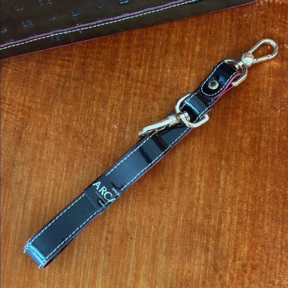 ARCADIA MADE IN ITALY PATENT LEATHER SATCHEL HAND BAG - Picture 7 of 9